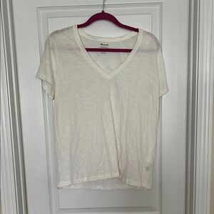 Madewell White V-Neck T-Shirt